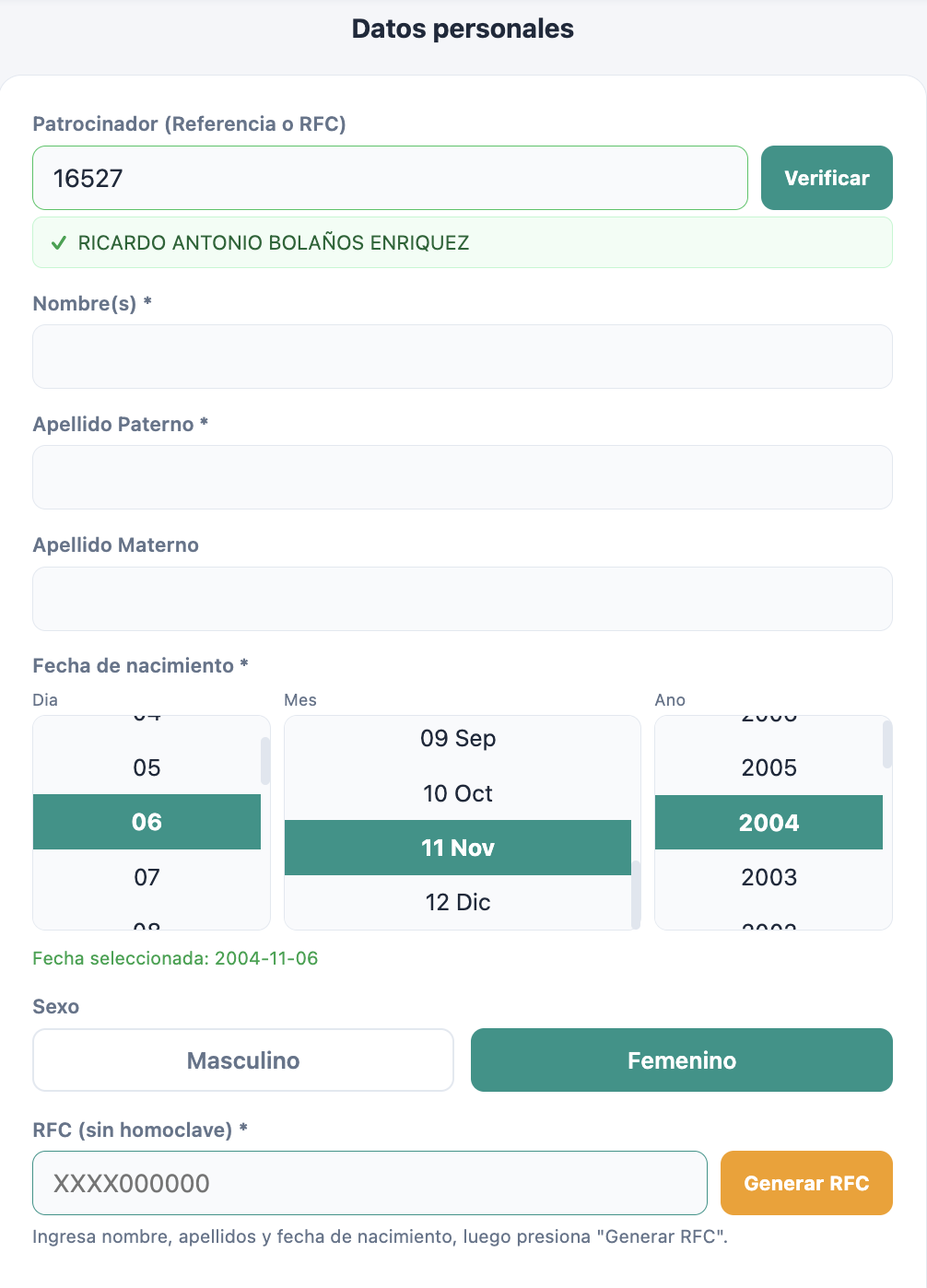 Datos personales